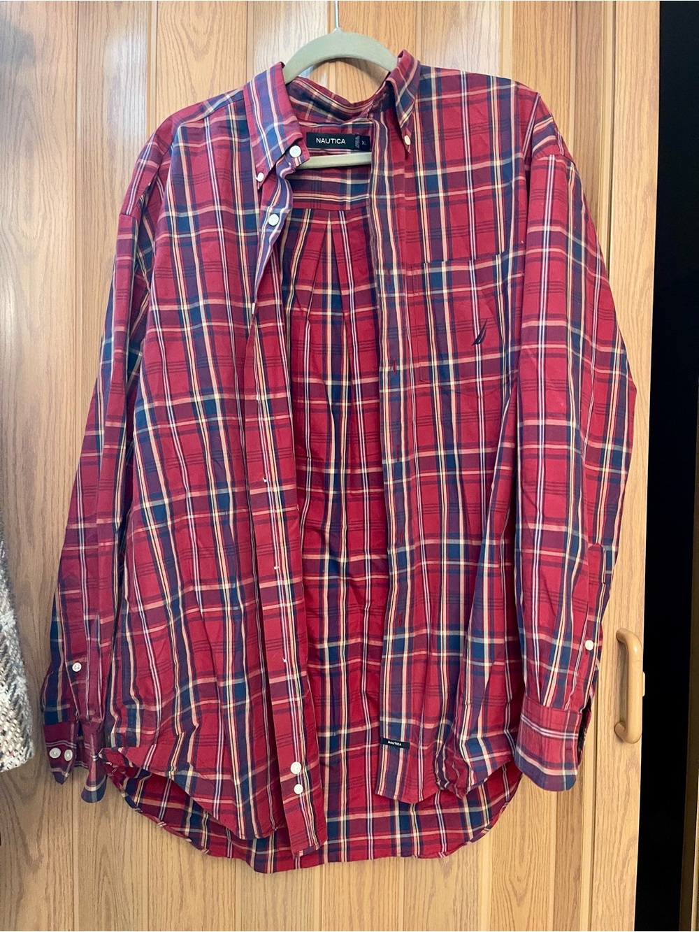 Nautica Men’s Red Plaid Button Down